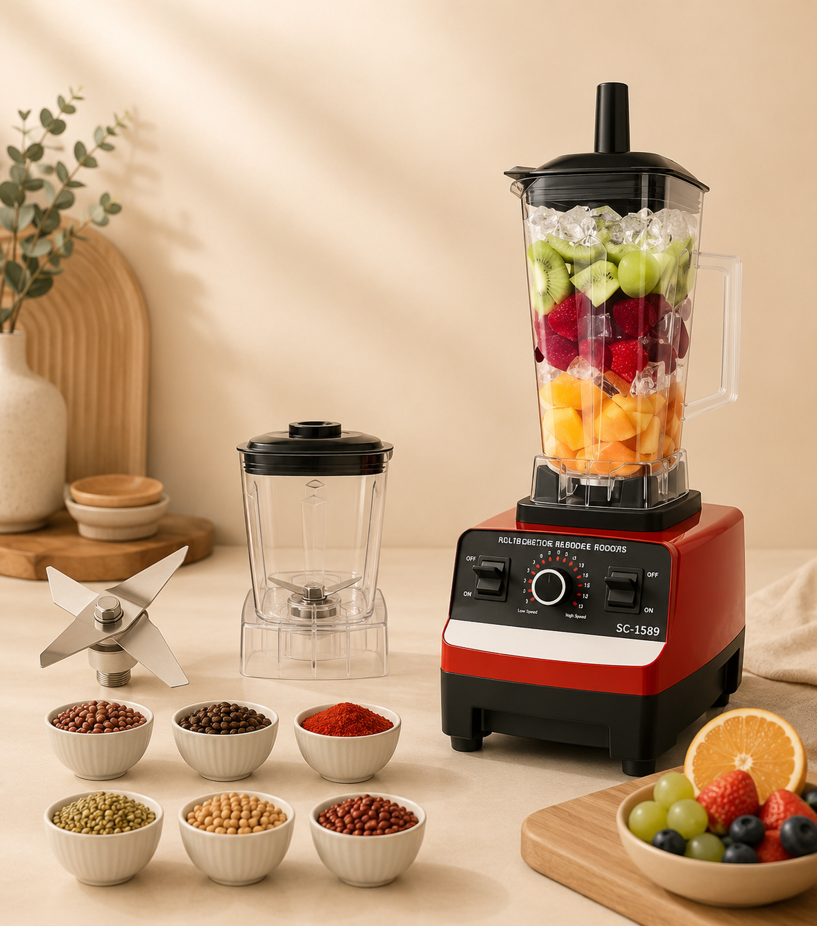 Braun German Blender 3400W with 2L Unbreakable Jar & Grinder