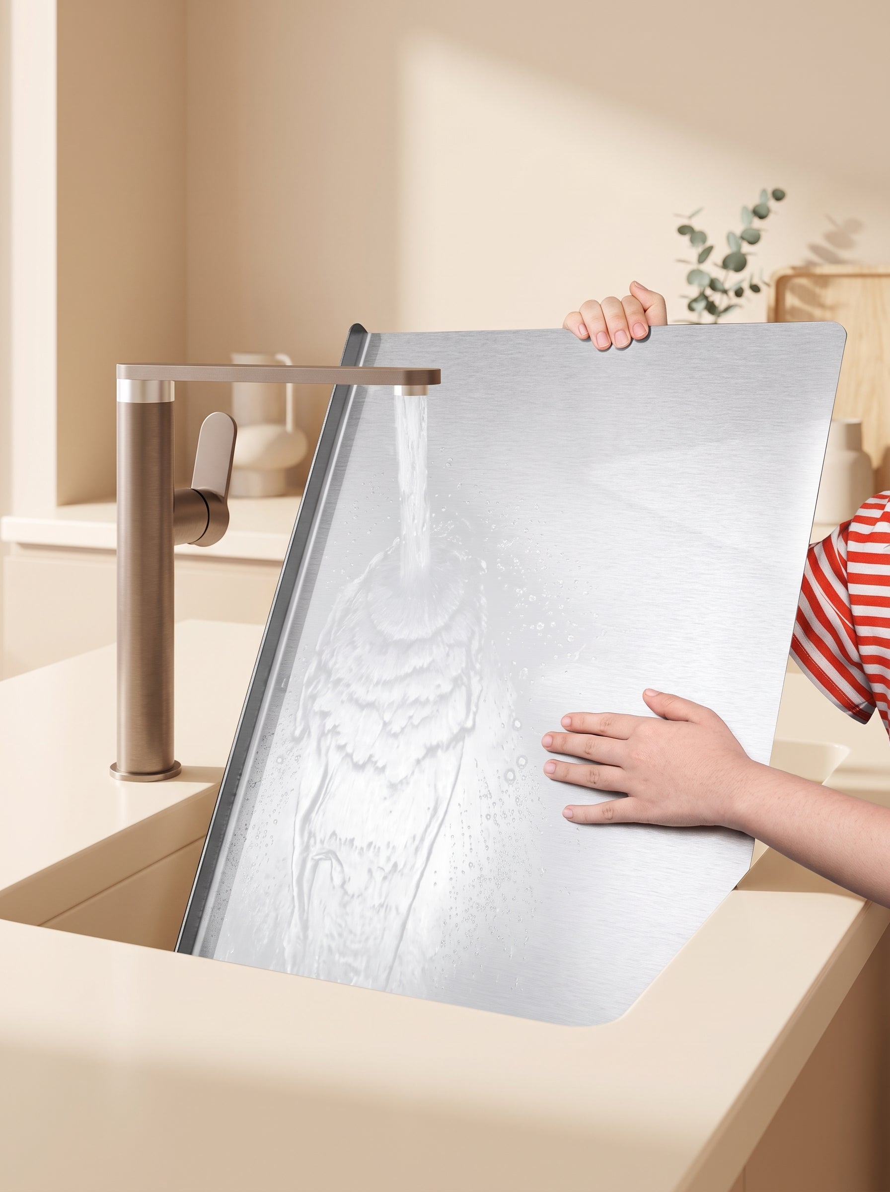 Stainless Steel Cutting Board with Countertop Edge